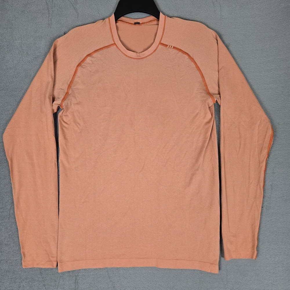 Lululemon Metal Vent Tech Shirt Mens Small Orange Long Sleeve Running Athletic